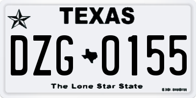 TX license plate DZG0155