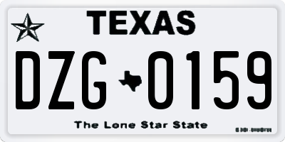 TX license plate DZG0159