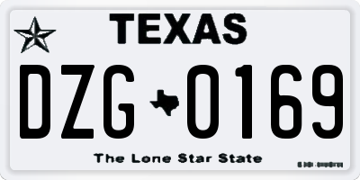 TX license plate DZG0169