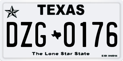 TX license plate DZG0176