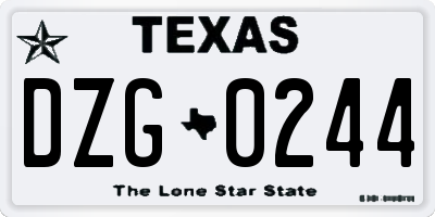 TX license plate DZG0244