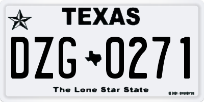 TX license plate DZG0271