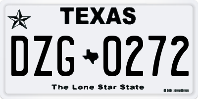 TX license plate DZG0272