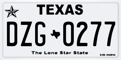 TX license plate DZG0277