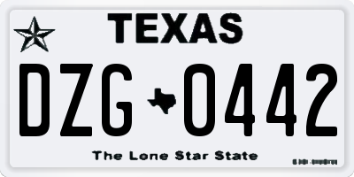 TX license plate DZG0442
