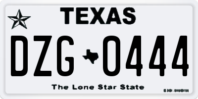 TX license plate DZG0444