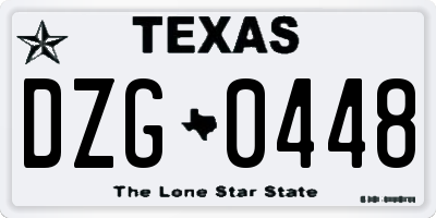 TX license plate DZG0448