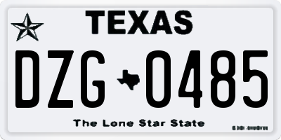 TX license plate DZG0485