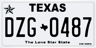 TX license plate DZG0487