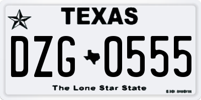 TX license plate DZG0555