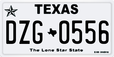 TX license plate DZG0556