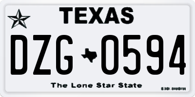 TX license plate DZG0594