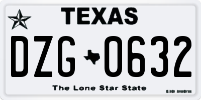 TX license plate DZG0632