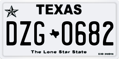 TX license plate DZG0682