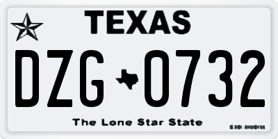 TX license plate DZG0732