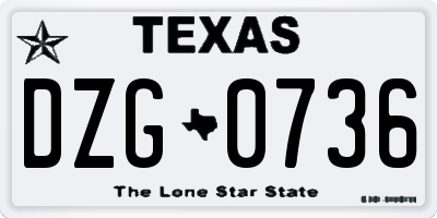 TX license plate DZG0736
