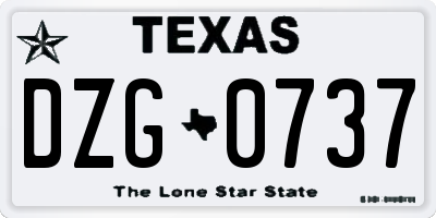 TX license plate DZG0737