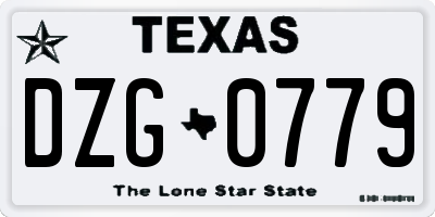TX license plate DZG0779