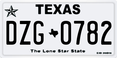 TX license plate DZG0782