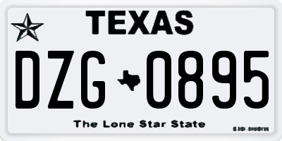 TX license plate DZG0895