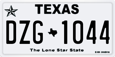 TX license plate DZG1044