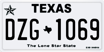 TX license plate DZG1069