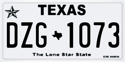 TX license plate DZG1073