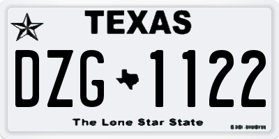 TX license plate DZG1122