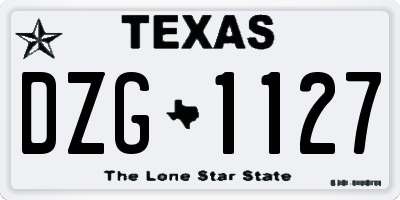 TX license plate DZG1127