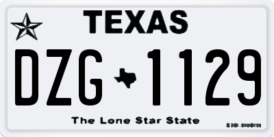 TX license plate DZG1129