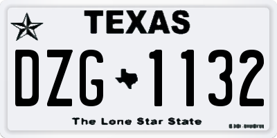 TX license plate DZG1132