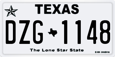 TX license plate DZG1148