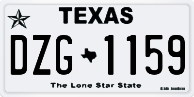 TX license plate DZG1159
