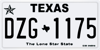 TX license plate DZG1175