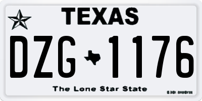 TX license plate DZG1176
