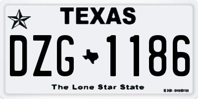 TX license plate DZG1186