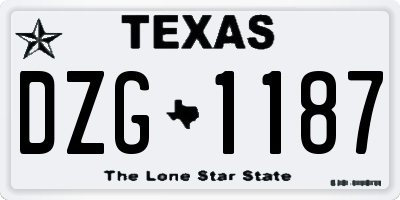 TX license plate DZG1187