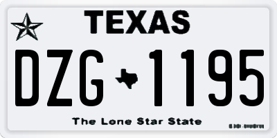 TX license plate DZG1195