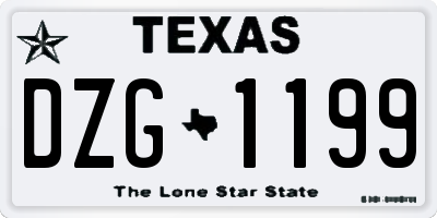 TX license plate DZG1199