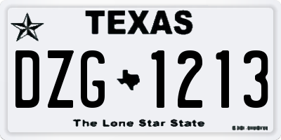 TX license plate DZG1213