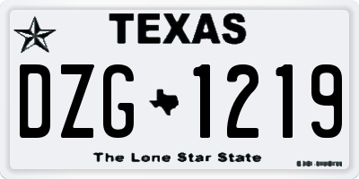 TX license plate DZG1219