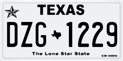 TX license plate DZG1229