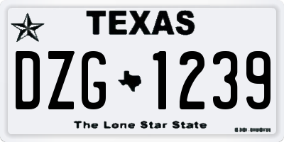 TX license plate DZG1239