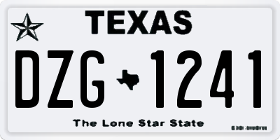 TX license plate DZG1241