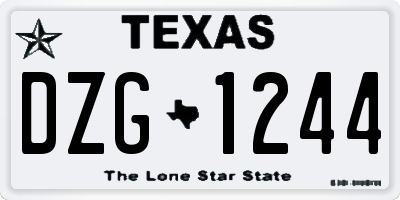 TX license plate DZG1244