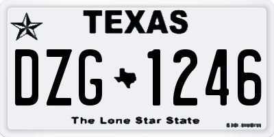 TX license plate DZG1246