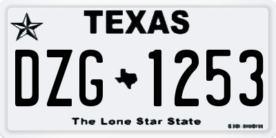 TX license plate DZG1253