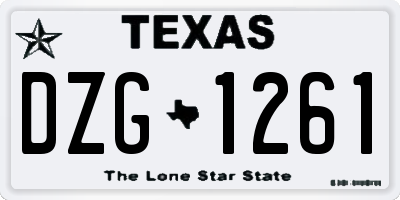 TX license plate DZG1261