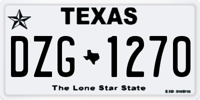 TX license plate DZG1270