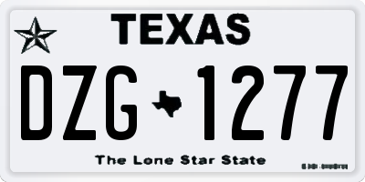 TX license plate DZG1277